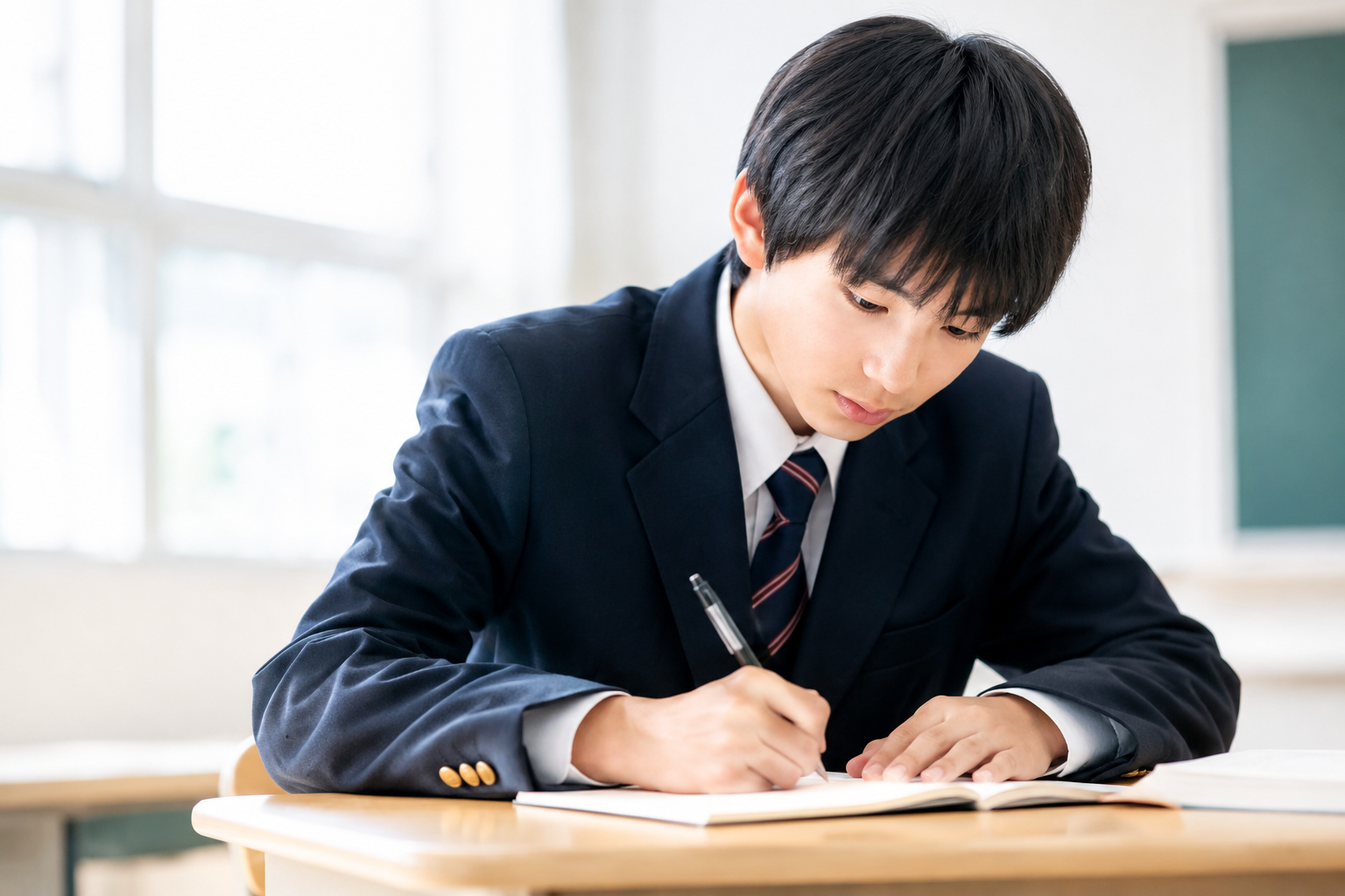 落ち着いた環境で学習する生徒